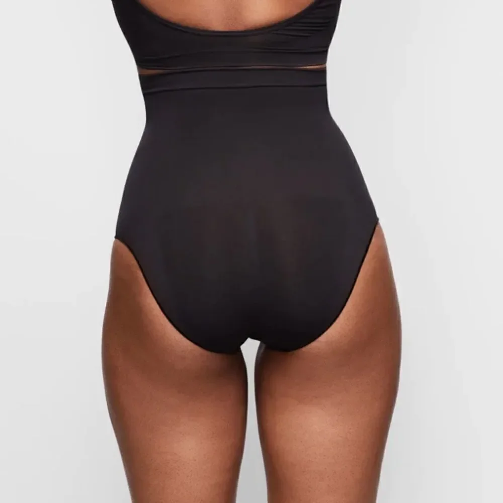 SKIMS Seamless Sculpt High-waisted Brief Shaping Shapewear In Onyx Black